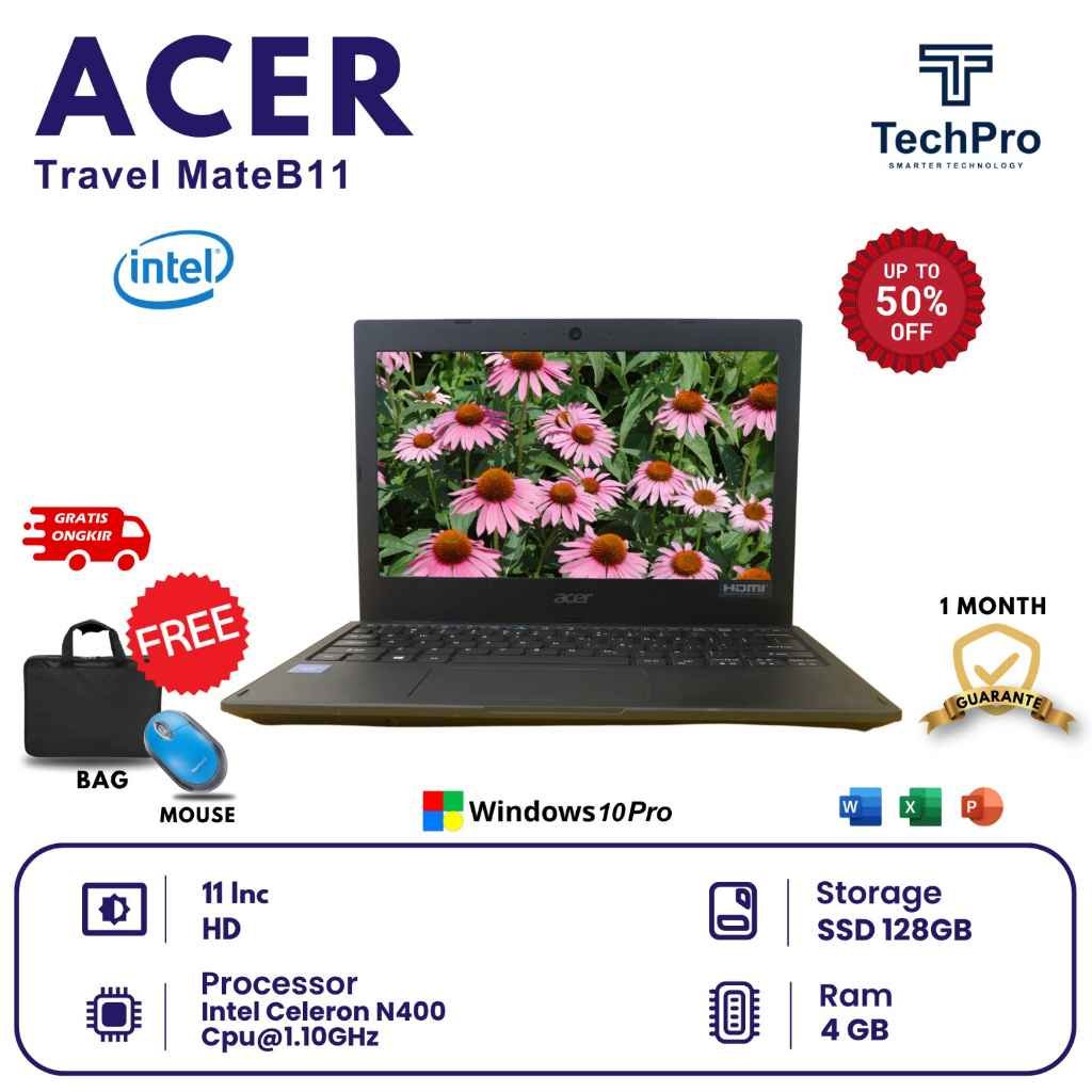 LAPTOP ACER INTELL CELERON RAM 4 GB SSD 128 GB